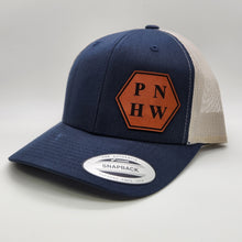 Load image into Gallery viewer, Genuine Top Grain Leather Patch Hats, Custom Engraved, R112 or YP