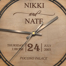 Load image into Gallery viewer, Custom Engraved Wooden 12" Wedding Clock Personalized