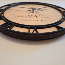 Load image into Gallery viewer, Custom Engraved Wooden 12" Wedding Clock Personalized