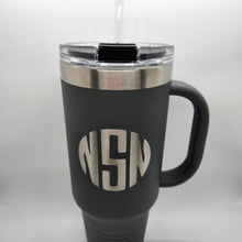 Load image into Gallery viewer, 40 oz. Engraved Travel Mug w/ Flip Lid & Straw