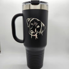 Load image into Gallery viewer, 40 oz. Engraved Travel Mug w/ Flip Lid & Straw
