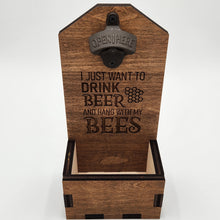 Load image into Gallery viewer, Wall Mounted Bottle Opener with Cap Catcher (Customizable)