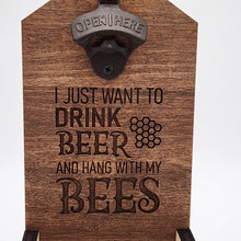 Load image into Gallery viewer, Wall Mounted Bottle Opener with Cap Catcher (Customizable)