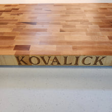 Load image into Gallery viewer, 22"x13"x1.5" End Grain Maple Cutting Board Personalized