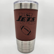 Load image into Gallery viewer, 20oz.  Football Leatherette Tumbler Engraved
