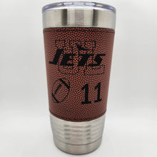 Load image into Gallery viewer, 20oz.  Football Leatherette Tumbler Engraved