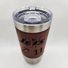 Load image into Gallery viewer, 20oz.  Football Leatherette Tumbler Engraved