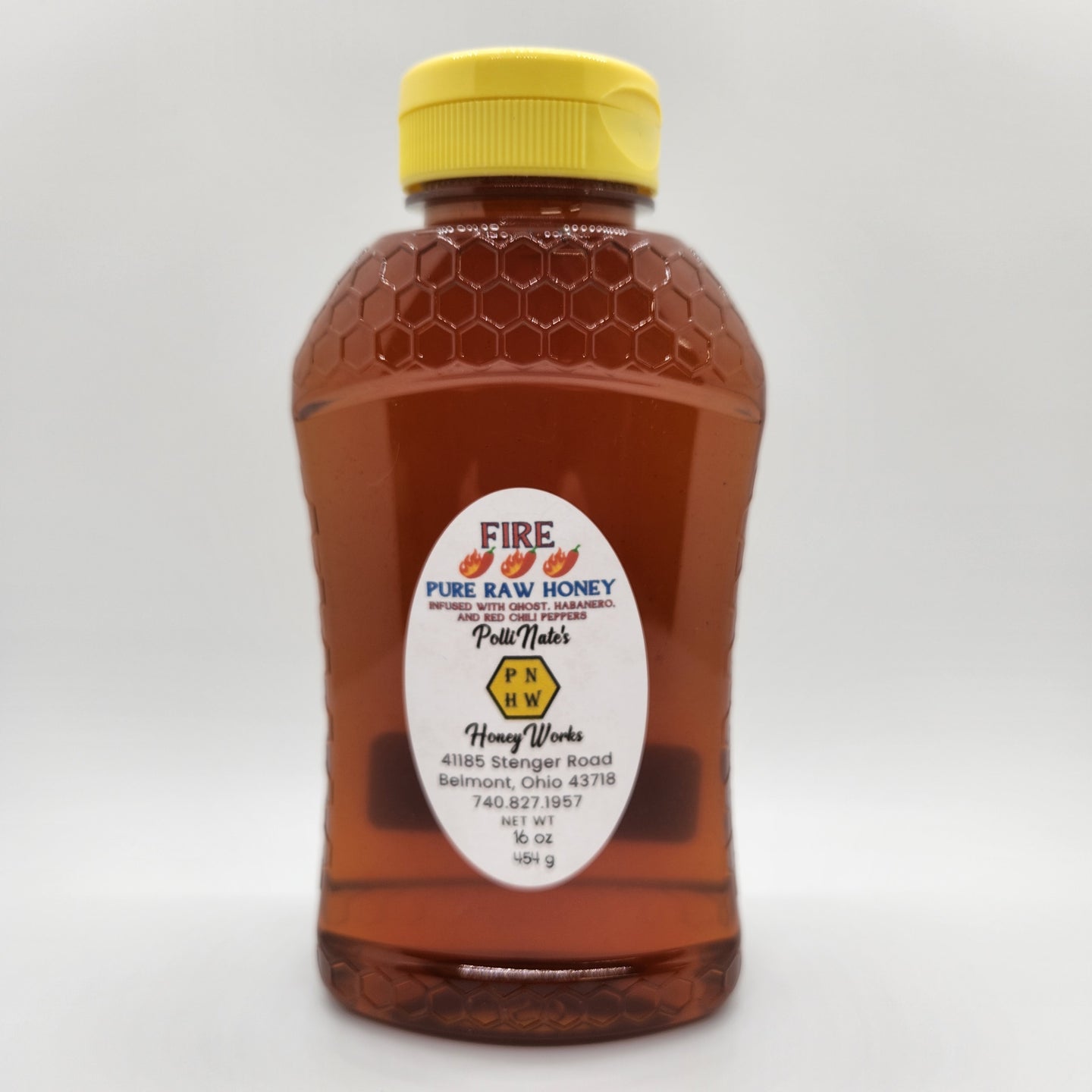 16 oz. Fire Pepper Infused Pure Raw Honey; Ohio Valley Local