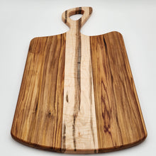 Load image into Gallery viewer, 26"x13"x.875" Curly Ambrosia Maple & Canary Wood Charcuterie Board