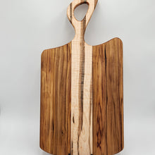 Load image into Gallery viewer, 26"x13"x.875" Curly Ambrosia Maple & Canary Wood Charcuterie Board