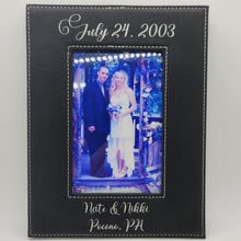 Load image into Gallery viewer, 5x7 Leatherette Picture Frame Engraved