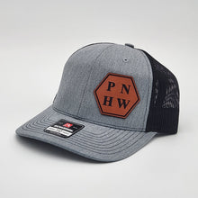 Load image into Gallery viewer, Genuine Top Grain Leather Patch Hats, Custom Engraved, R112 or YP
