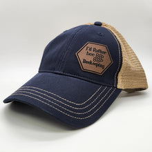 Load image into Gallery viewer, Premium Leatherette Patch Hats, Custom Engraved, R111 Garment-Washed Hat
