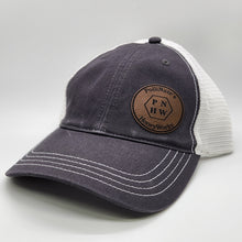 Load image into Gallery viewer, Premium Leatherette Patch Hats, Custom Engraved, R111 Garment-Washed Hat
