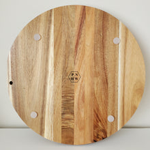 Load image into Gallery viewer, 13" Round Personalized Acacia Charcuterie Board