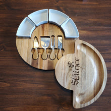 Load image into Gallery viewer, 13" Round Personalized Acacia Charcuterie Board