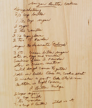 Load image into Gallery viewer, 10x14 Engraved Handwritten Recipe/Artwork Maple Cutting Board