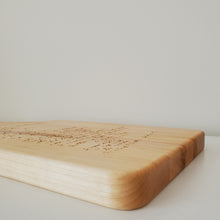 Load image into Gallery viewer, 13.5x7 Engraved Handwritten Recipe/Artwork Maple Cutting Board