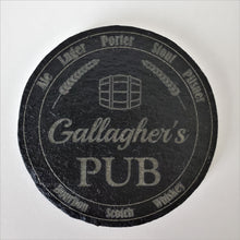 Load image into Gallery viewer, Acacia Wood & Slate Serving Board/Coaster Set Personalized