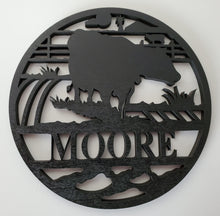 Load image into Gallery viewer, Large Personalized Round Wood Farm Signs (Many Designs!)