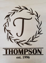 Load image into Gallery viewer, 13" Round Personalized Acacia Charcuterie Board