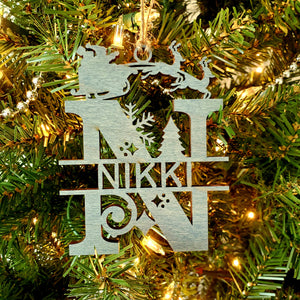 Christmas Monogram Ornament With Name