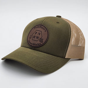 6 Count Premium Leatherette Patch Hats, Custom Engraved