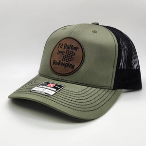 6 Count Premium Leatherette Patch Hats, Custom Engraved