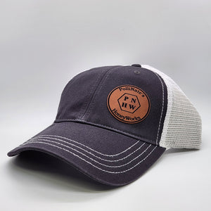 Premium Leatherette Patch Hats, Custom Engraved, R111 Garment-Washed Hat