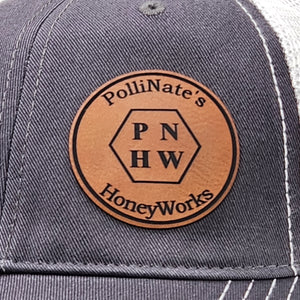 Premium Leatherette Patch Hats, Custom Engraved, R111 Garment-Washed Hat