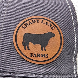 Premium Leatherette Patch Hats, Custom Engraved, R111 Garment-Washed Hat