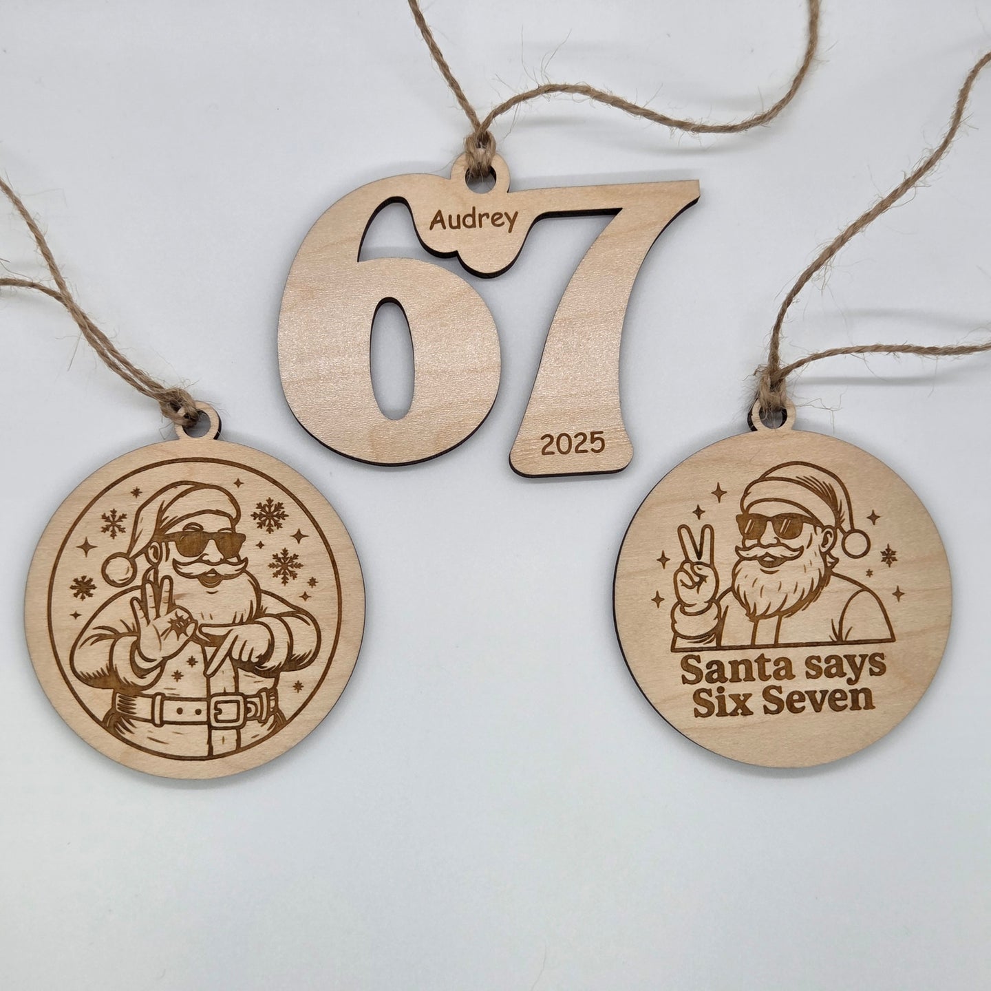 6 7 Ornaments Santa or Personalized