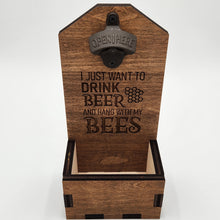 Load image into Gallery viewer, Wall Mounted Bottle Opener with Cap Catcher (Customizable)
