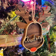 Load image into Gallery viewer, Personalized Reindeer Christmas Ornament
