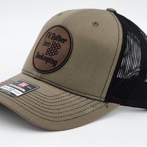 Premium Leatherette Patch Hats, Custom Engraved, R112 or YP