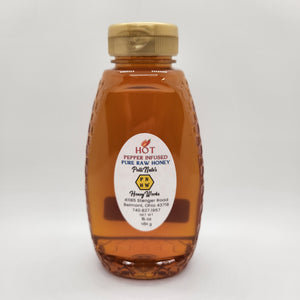 16 oz. Hot Pepper Infused Pure Raw Honey; Ohio Valley Local
