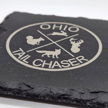 Load image into Gallery viewer, Ohio Tail Chaser Slate Coasters; Set of 4
