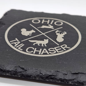 Ohio Tail Chaser Slate Coasters; Set of 4