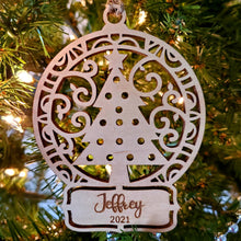 Load image into Gallery viewer, Two Layer Personalized Christmas Ornament with Color Backer (15 designs!)
