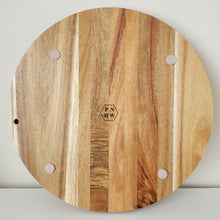 Load image into Gallery viewer, 13&quot; Round Personalized Acacia Charcuterie Board
