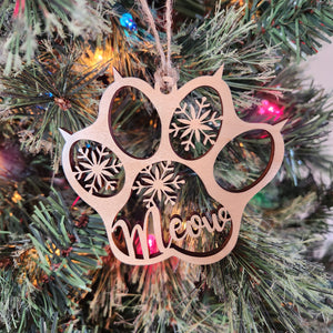 Personalized Cat Paw Ornament