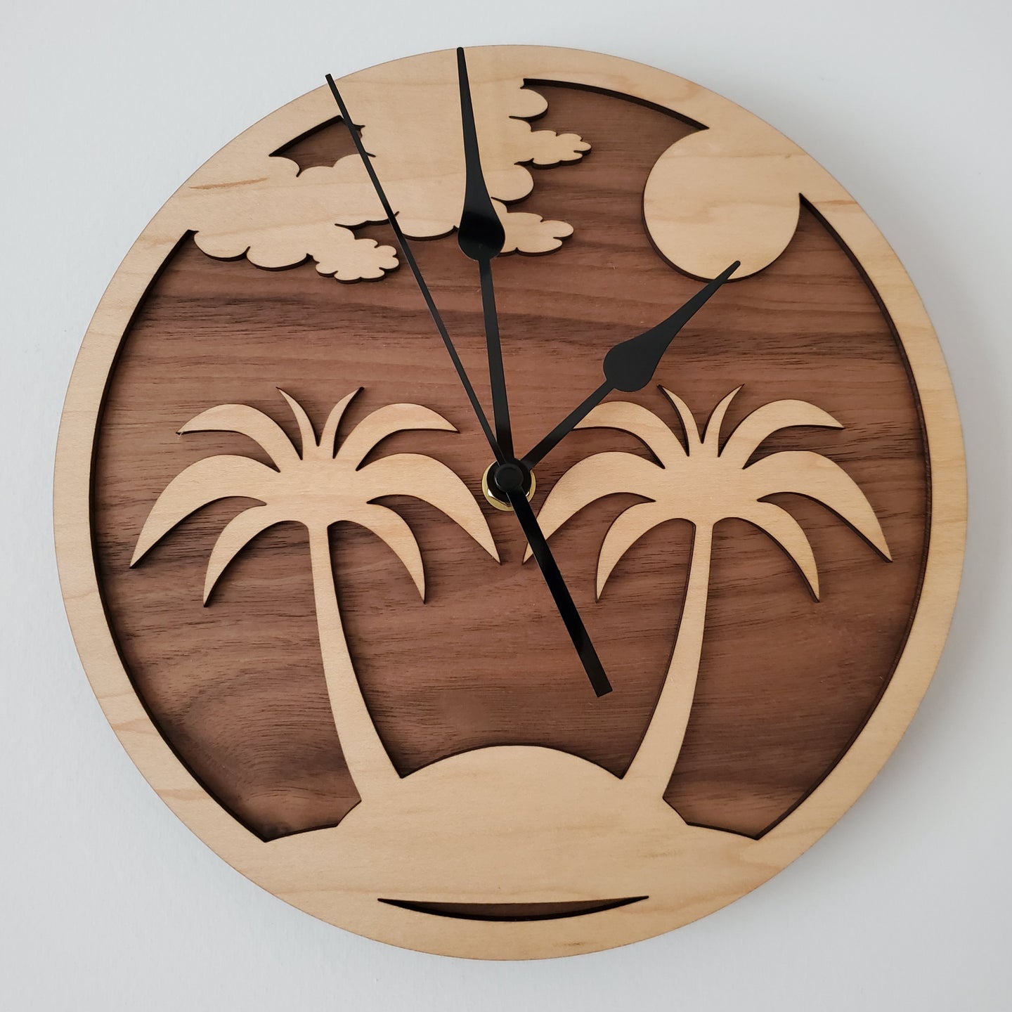 Beach with Palm Trees Clock (9