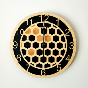 Honeycomb Hex Clock (9" or 12")
