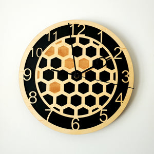 Honeycomb Hex Clock (9" or 12")