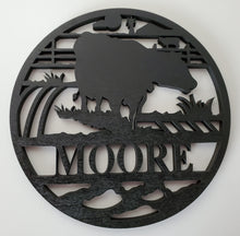 Load image into Gallery viewer, Large Personalized Round Wood Farm Signs (Many Designs!)

