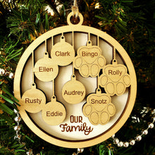 Load image into Gallery viewer, Two Layer Fur &amp; Family Name Ornament
