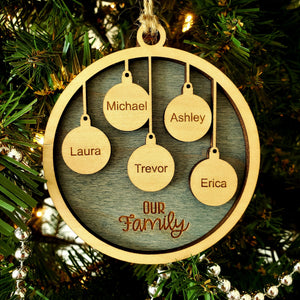 Two Layer Family Name Ornament